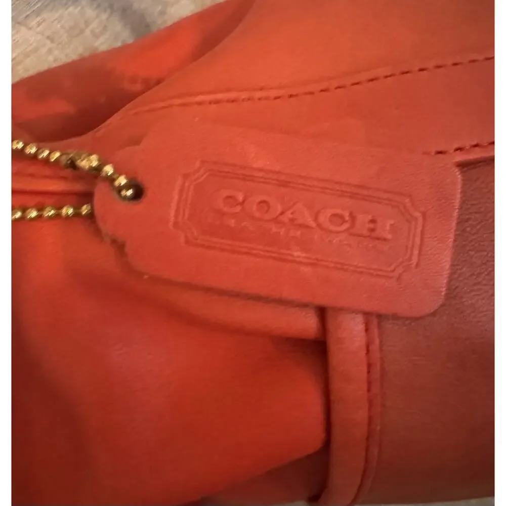 Coach Red Vintage Rare Style 4020 Drawstring Bucket Sac Red Leather